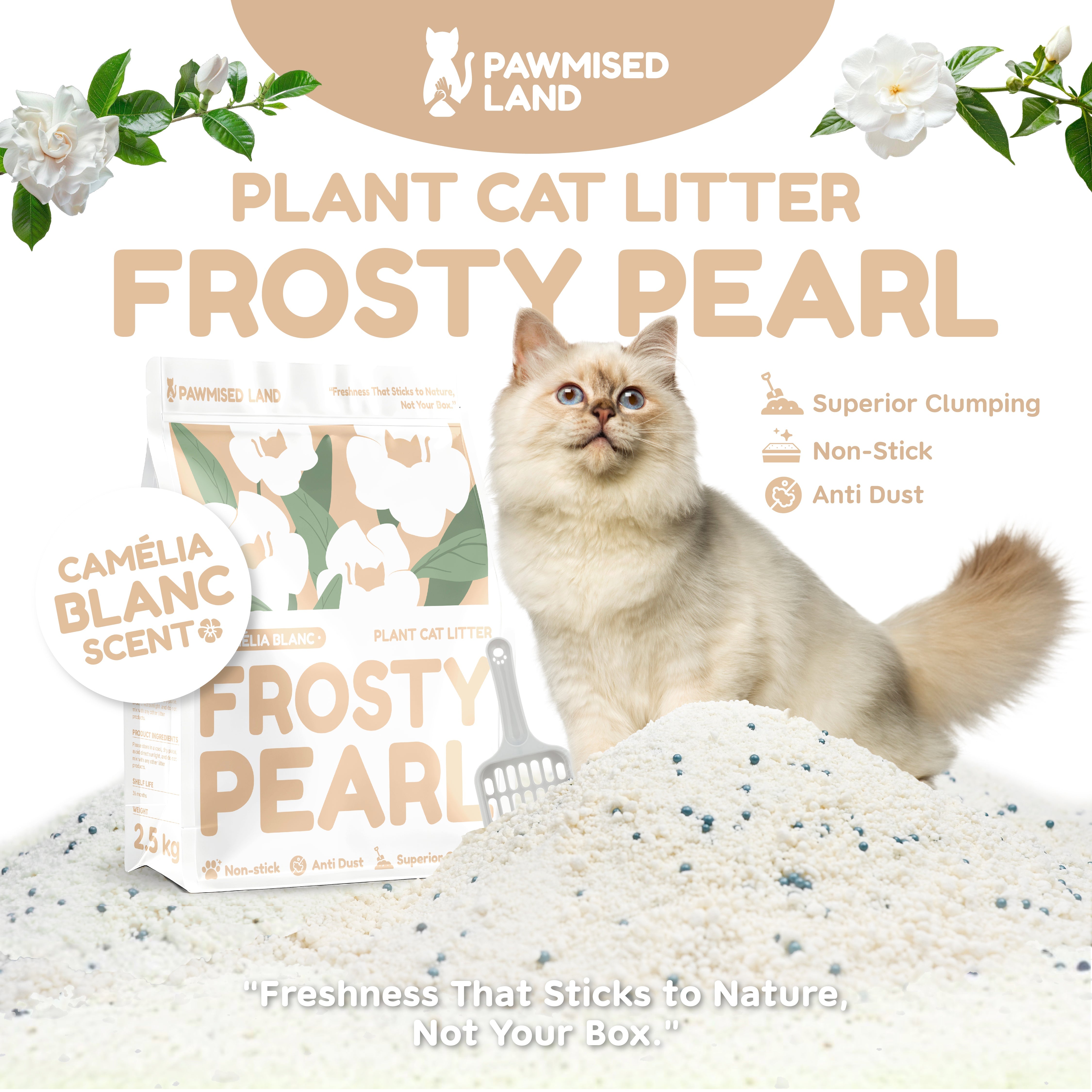 Frosty Pearl - Plant Cat Litter - Camèlia Blanc Scent – Pawmised