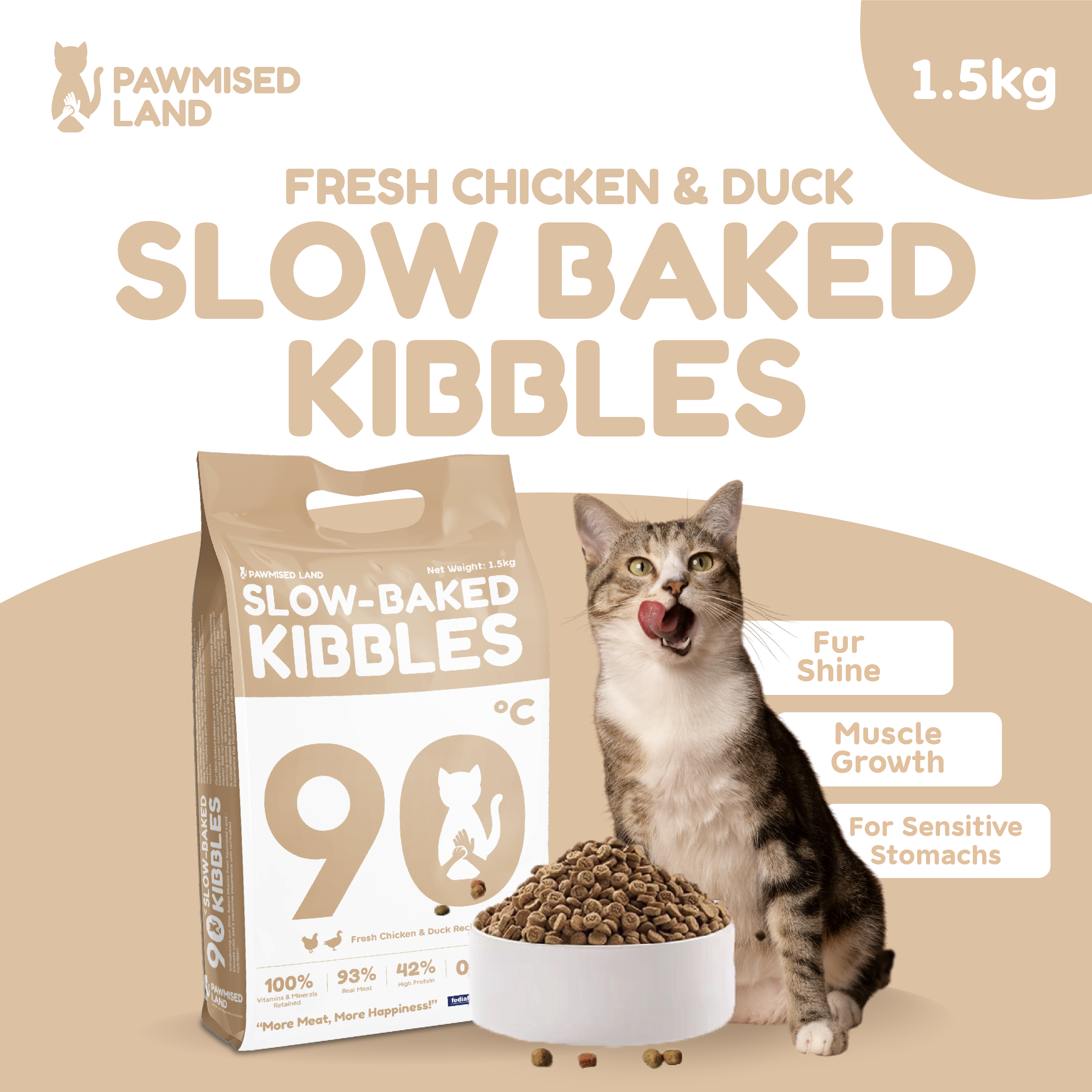 Slow Baked Kibbles - Classic Pack 1.5kg - Fresh Chicken & Duck Recipe