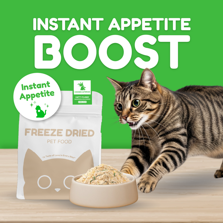 Catty Flossy - Chicken Catgrass - Functional Freeze-Dried Kibbles Topper