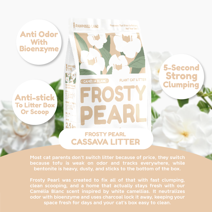 Frosty Pearl - Plant Cat Litter - Camèlia Blanc Scent