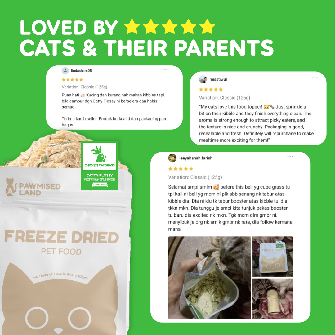 Catty Flossy - Chicken Catgrass - Functional Freeze-Dried Kibbles Topper