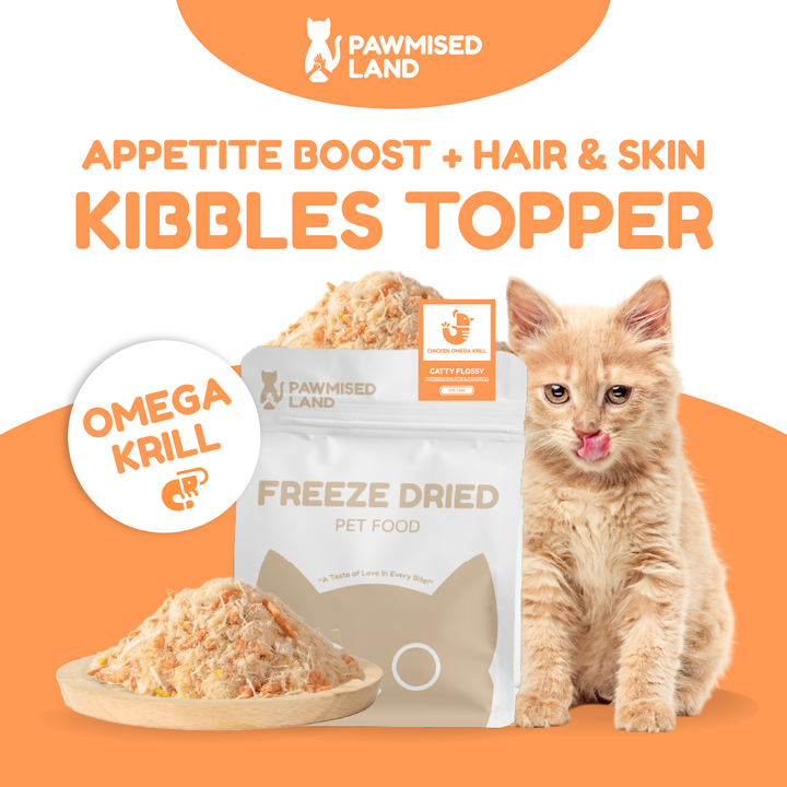 Catty Flossy - Chicken Omega Krill - Functional Freeze-Dried Meal Booster/Topper