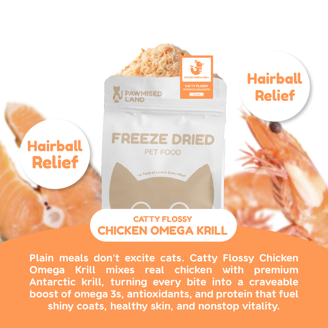 Catty Flossy - Chicken Omega Krill - Functional Freeze-Dried Meal Booster/Topper